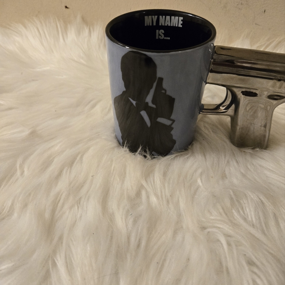Verdici Designs " My Name Is.."  Purple Chrome-Pistol Cup, Gun Mug, Coffee Mug